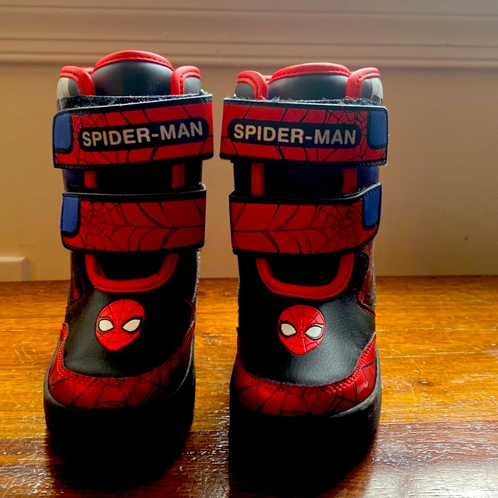 Brand new Spiderman light up snow boots.